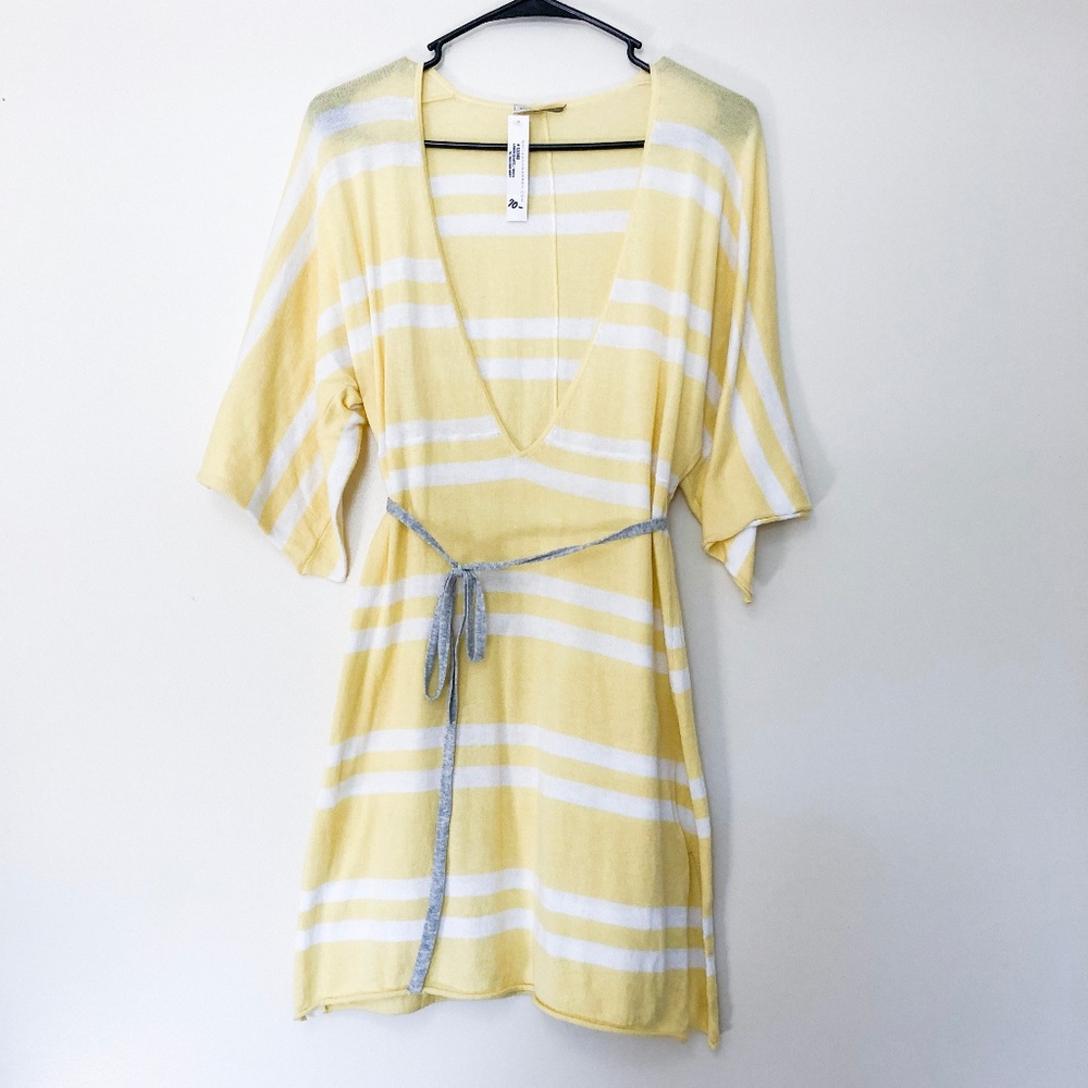 NWT White + Warren Striped Sweater Dress